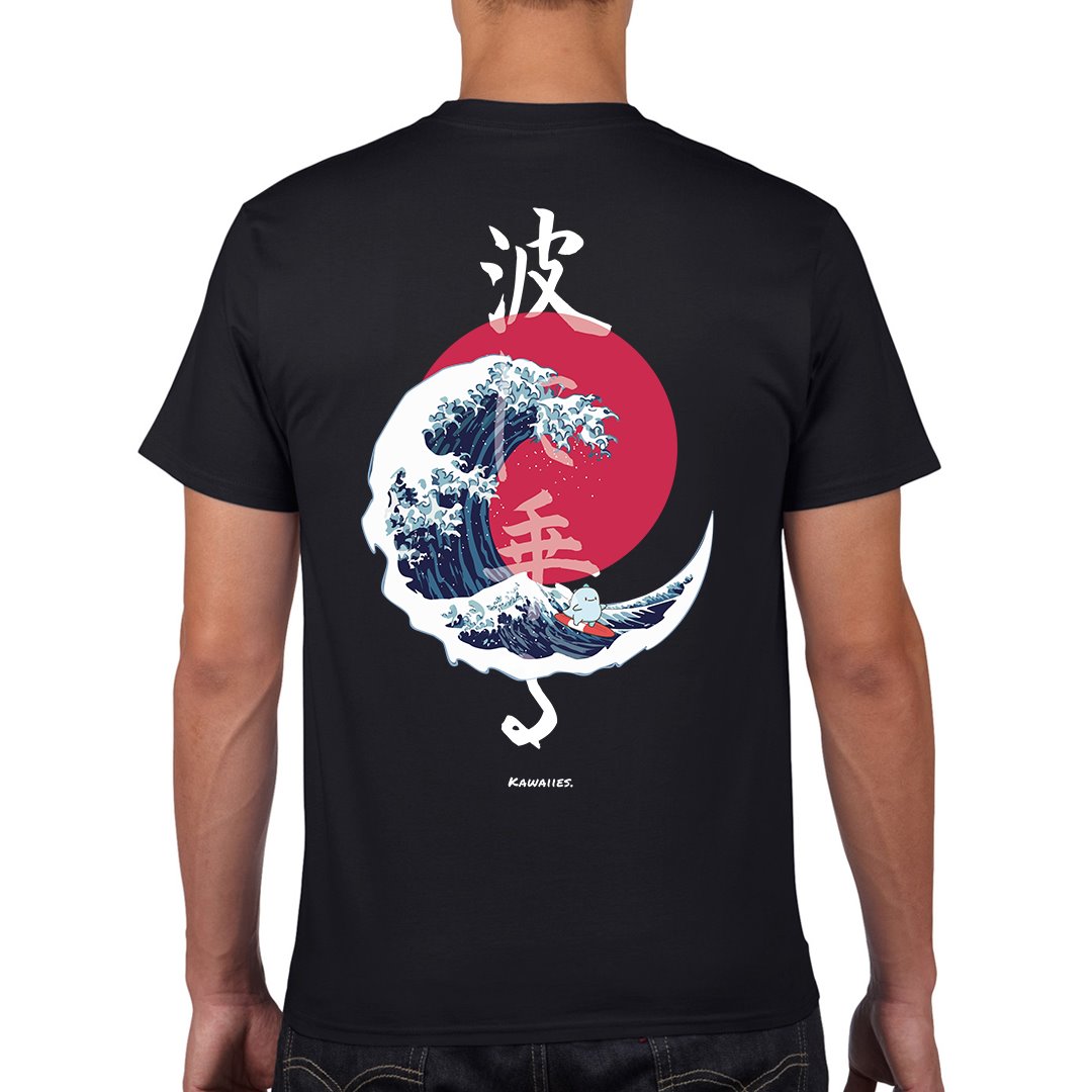 The Great Wave Blood Moon Sun Tato Tee – Kawaiies