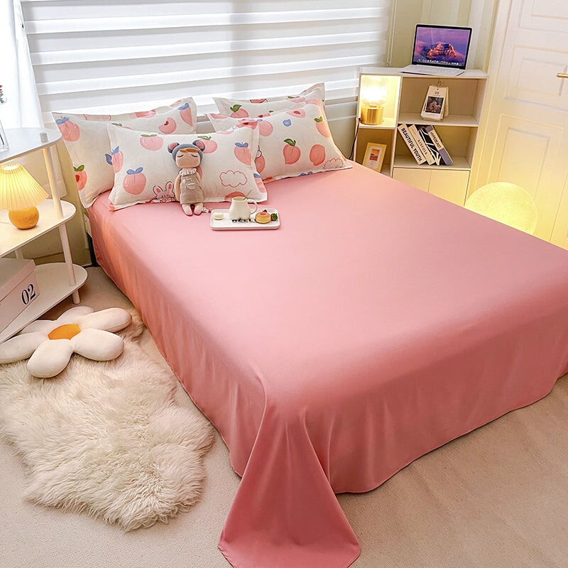 kawaiies-softtoys-plushies-kawaii-plush-White Bunny Peach Flower Bedding Set Home Decor 