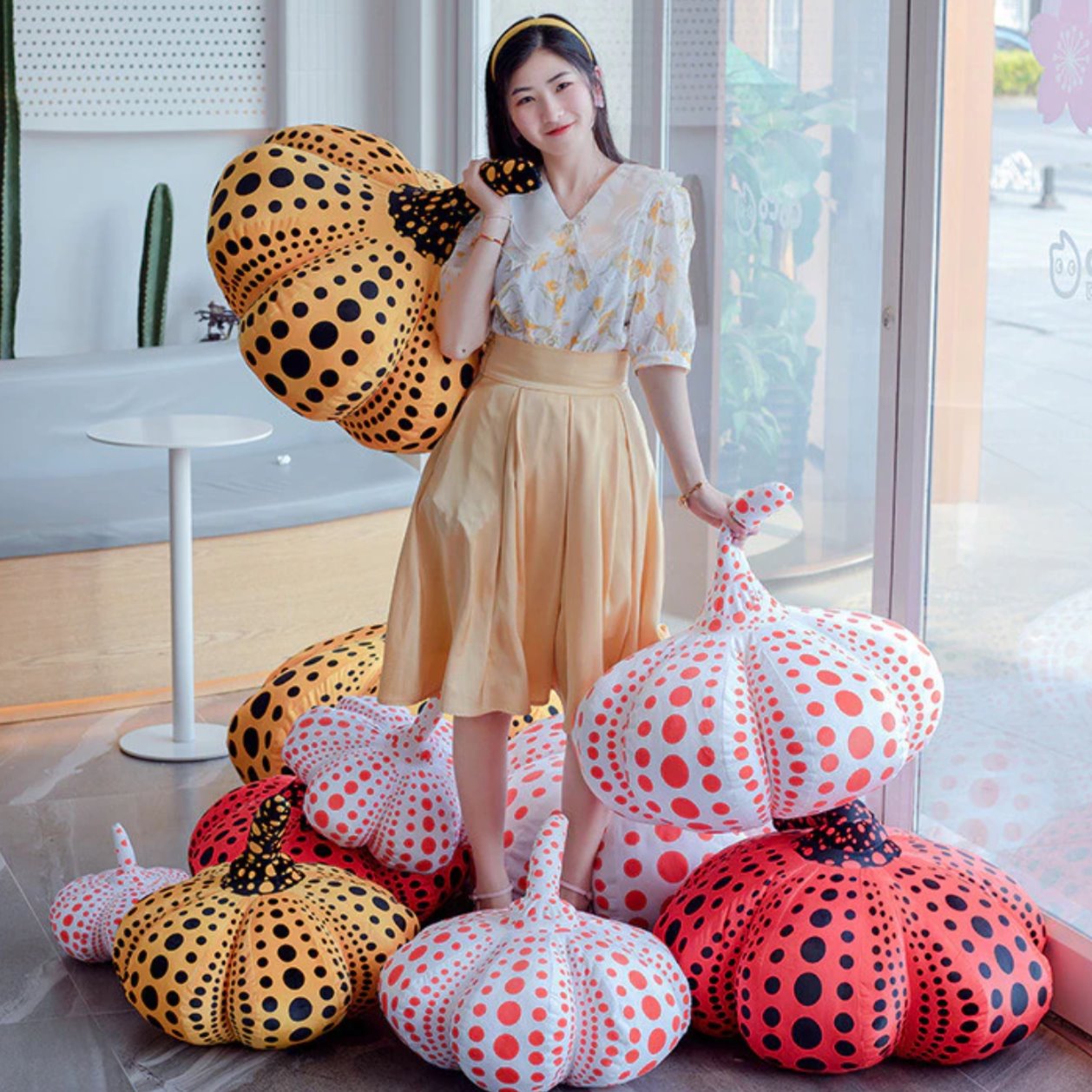 Yayoi Kusama soft sculpture pumpkin keyring, Accessories