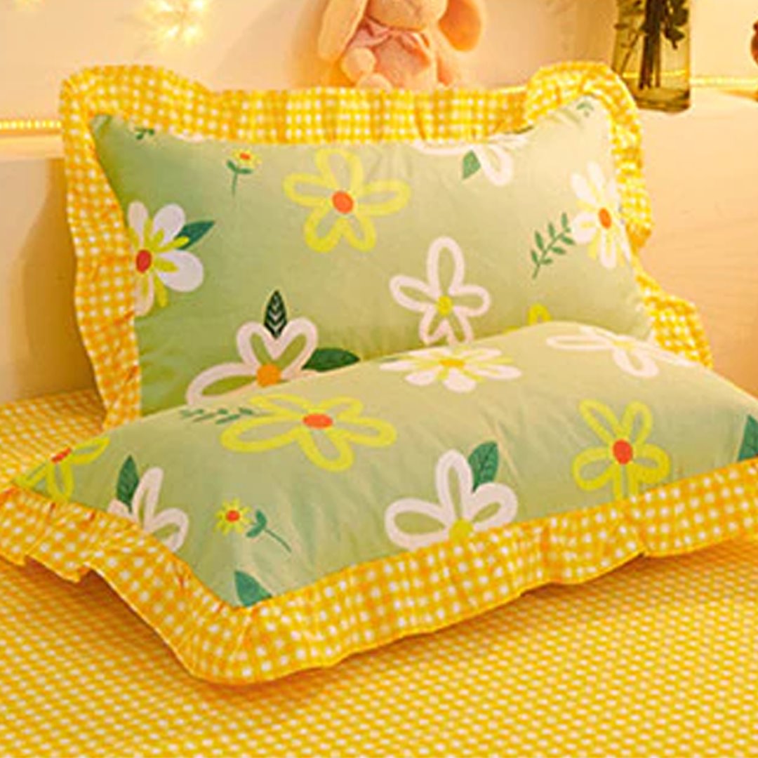 Yellow Floral Bedding Set Collection with Bed Sheet – Kawaiies